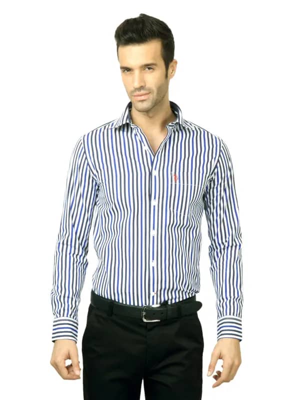 U.S. Polo Assn. Men Striped Blue Shirt