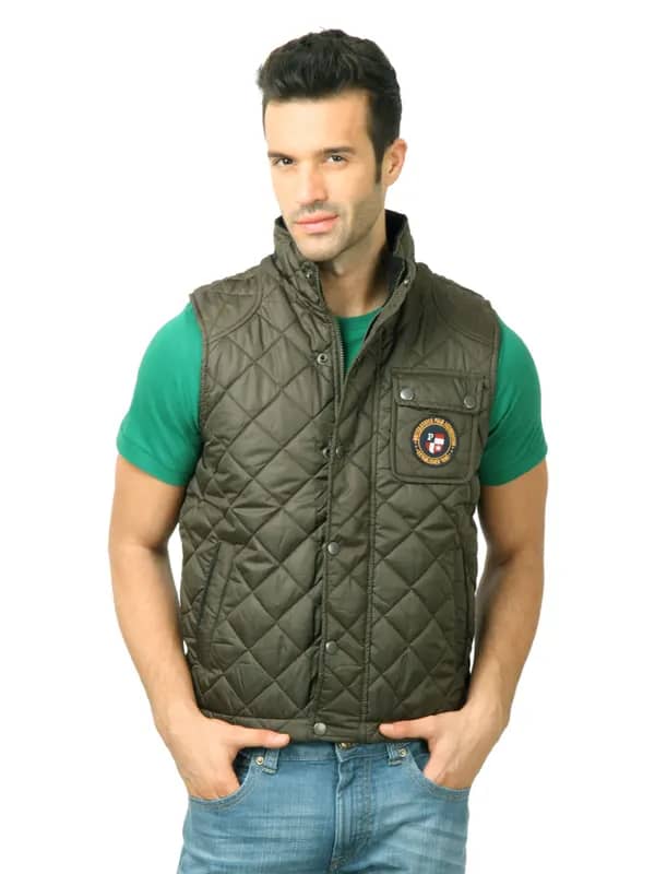 U.S. Polo Assn. Men Solid Olive Jacket
