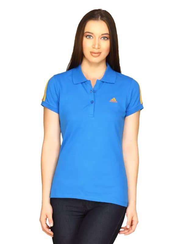ADIDAS Womens Blue Polo T-shirt