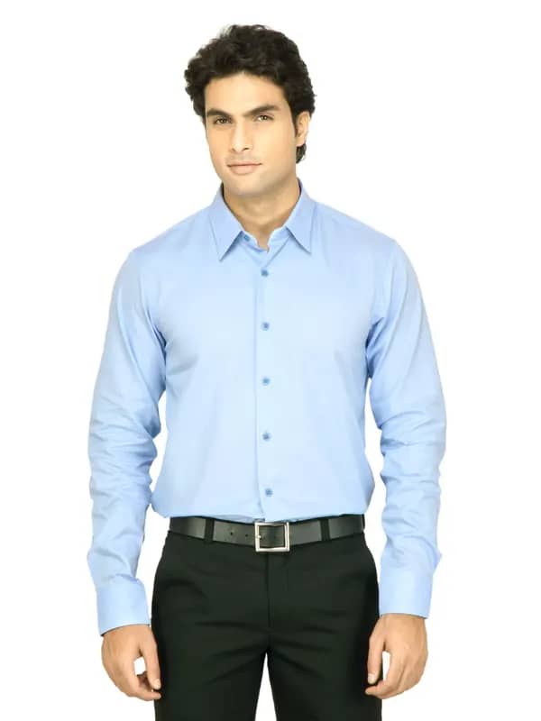 United Colors of Benetton Men Solid Blue Shirt