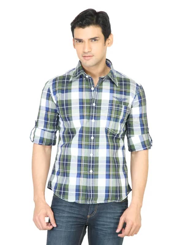 Wrangler Men Neon Accent Green Shirt