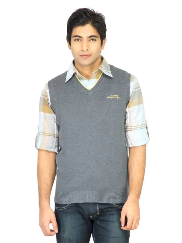 Wrangler Men Rib Charcoal Sweater
