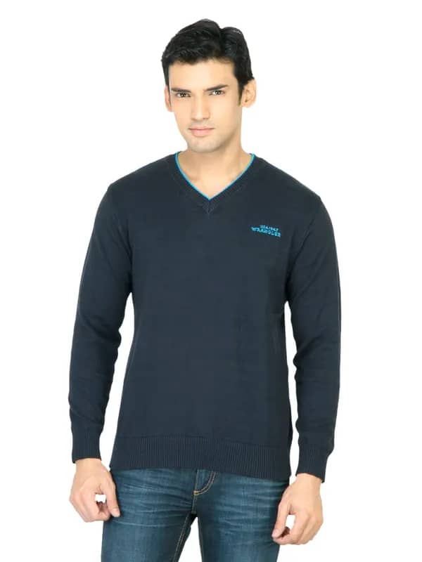 Wrangler Men Rib Navy Sweater