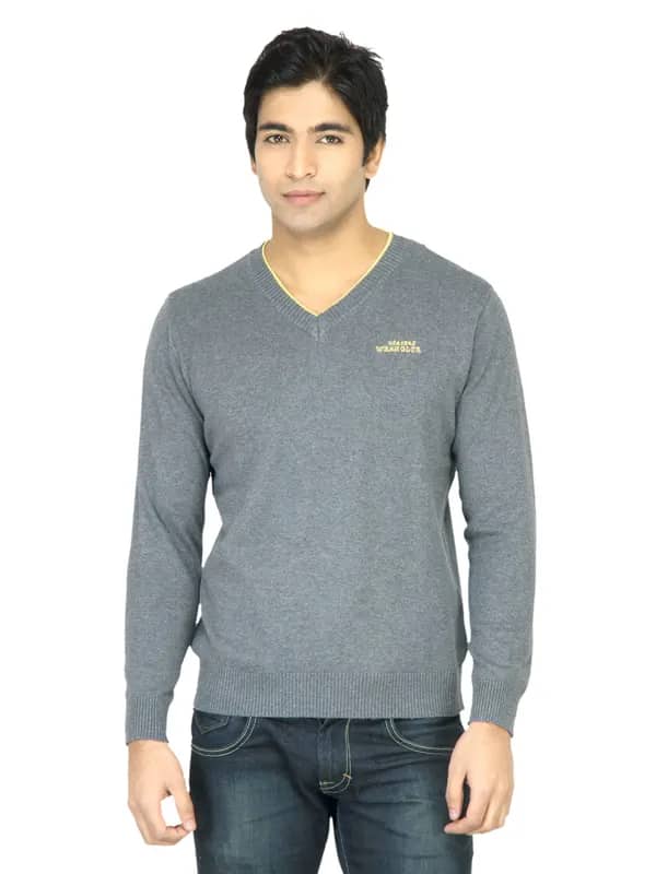 Wrangler Men Rib Charcoal Sweater