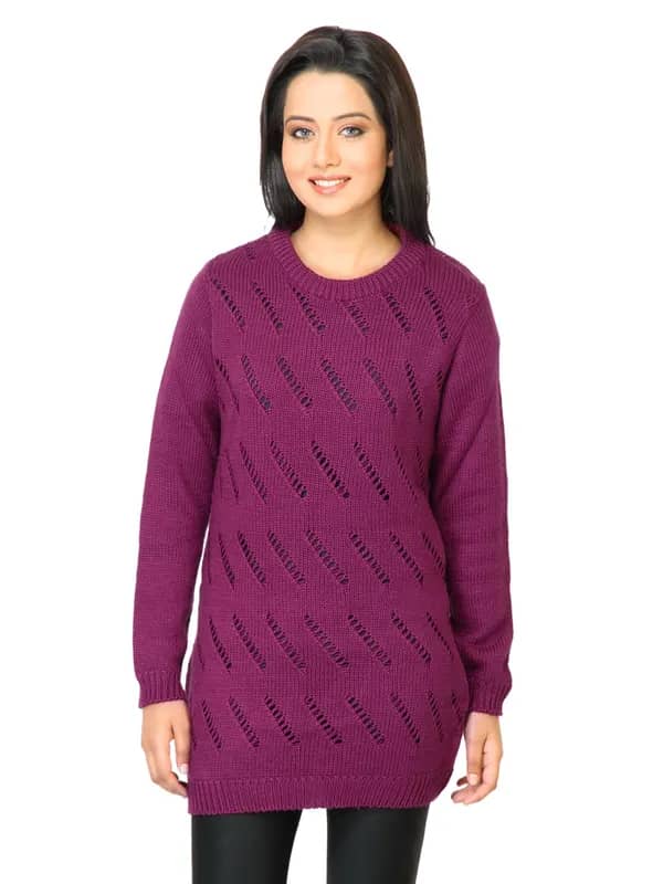 Jealous 21 Women Solid Magenta Sweater