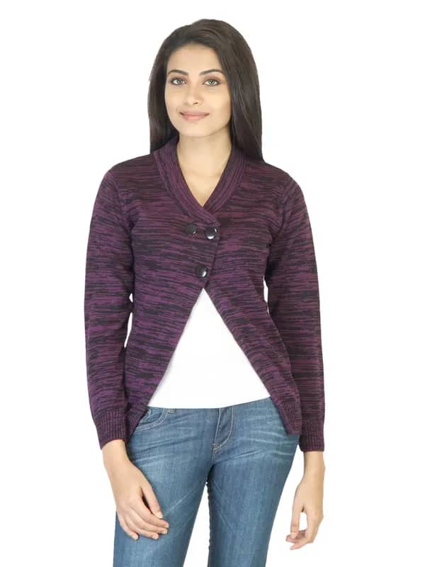 Jealous 21 Women Solid Purple Sweater