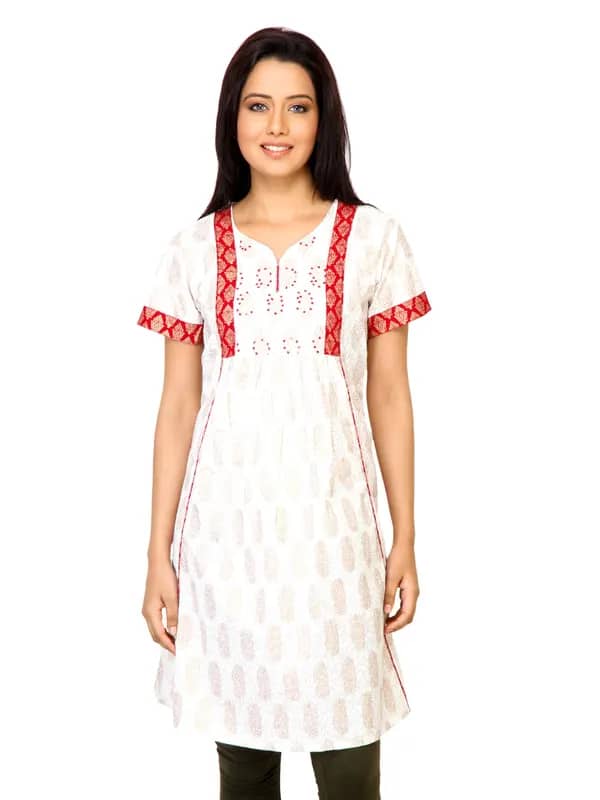 Mother Earth Women Printed White Kurta