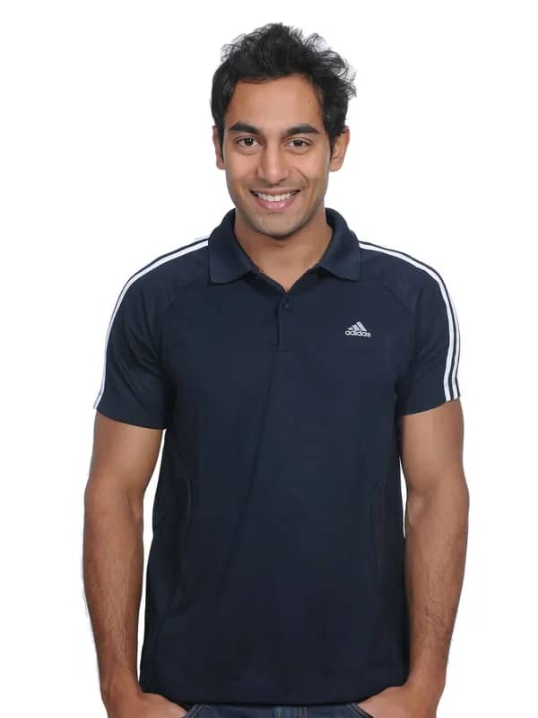 ADIDAS Men's Black Polo T-shirt