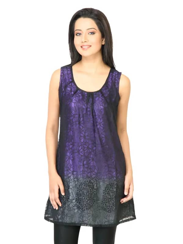Scullers For Her Women Solid Black Tunic