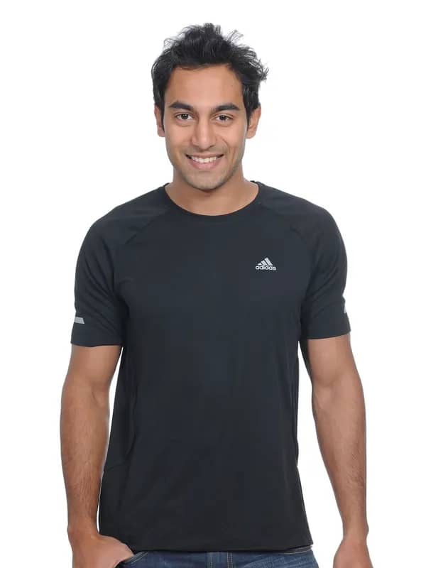 ADIDAS Mens Round Neck Black T-shirt