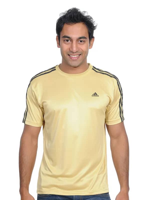 ADIDAS Mens Light Yellow T-shirt