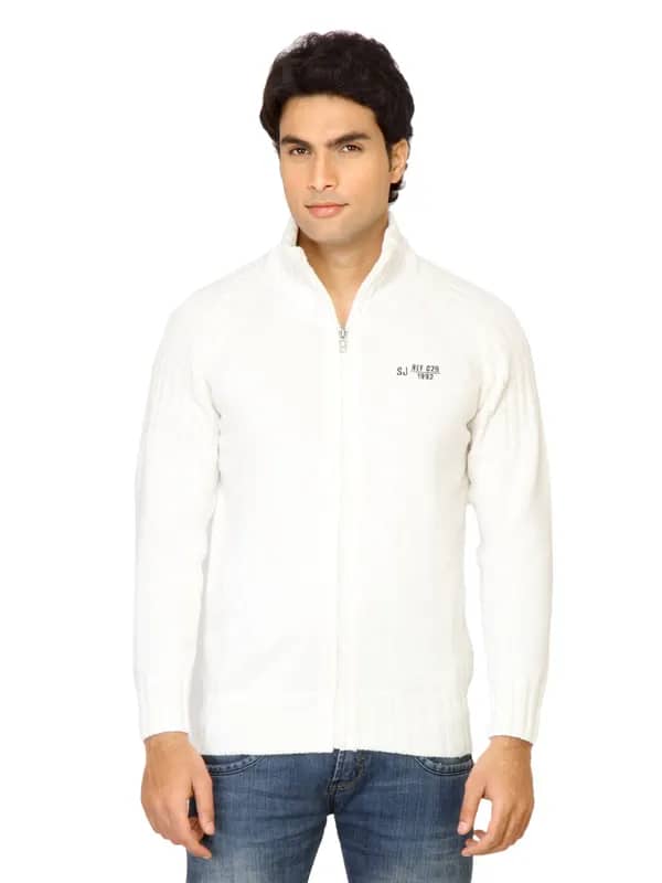 Spykar Men Solid White Sweater