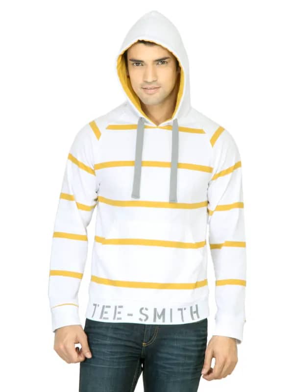 Classic Polo Men Striped White Sweatshirt