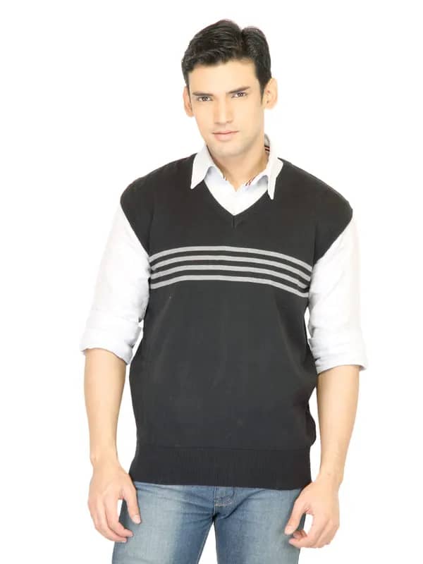 Genesis Men Solid Black Sweater