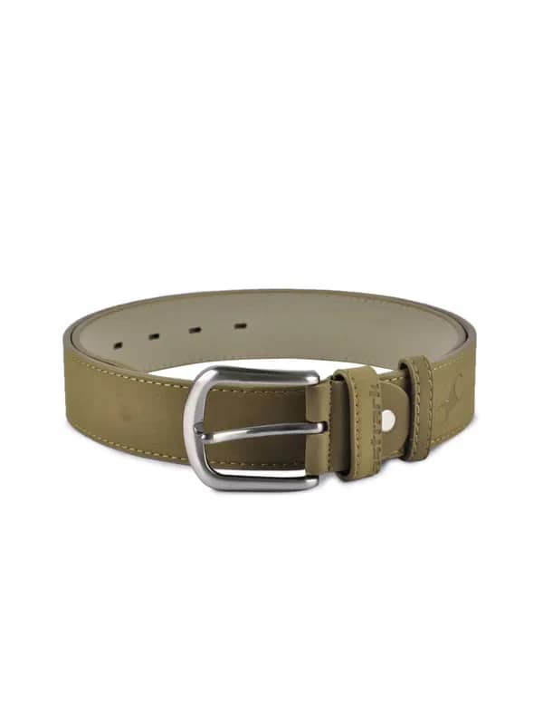 Fastrack Men Leatherette Olive Belt