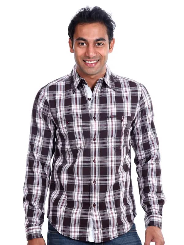 Lee Men Checks Parker Blue Shirt