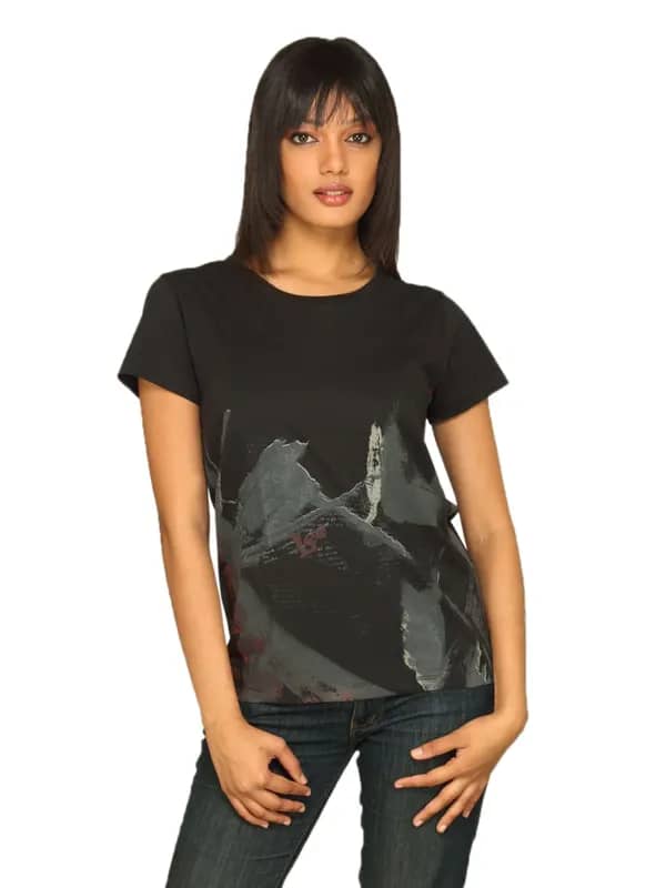 Lee Women Black T-shirt