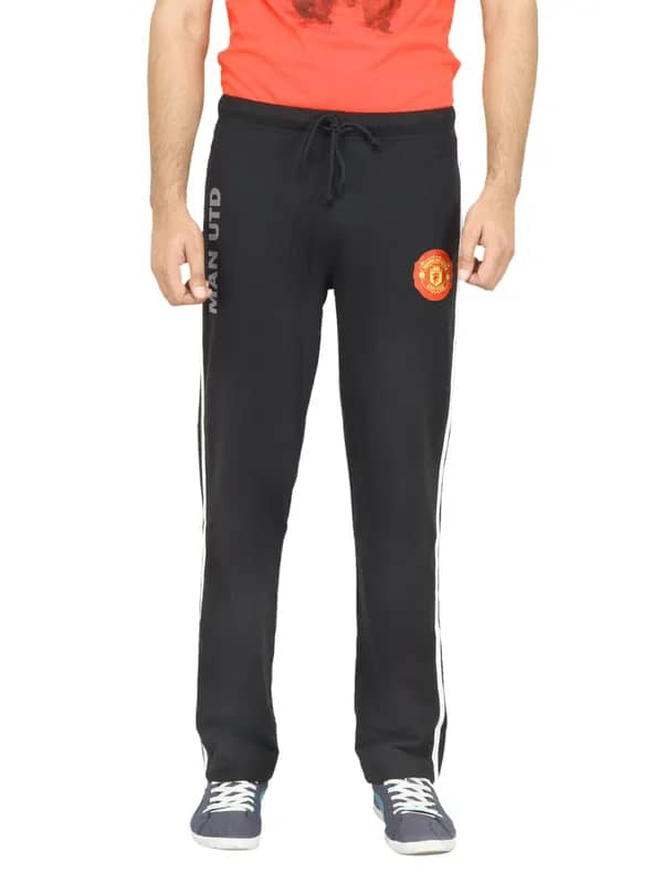 Manchester United Men Solid Black Track Pants