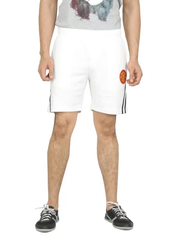 Manchester United Men Solid White Shorts