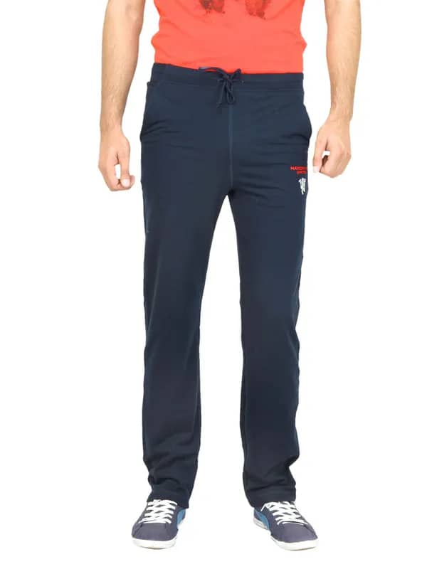 Manchester United Men Solid Navy Blue Track Pants