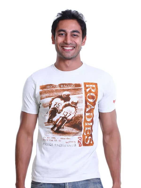 Basics Men White Roadies T-shirt