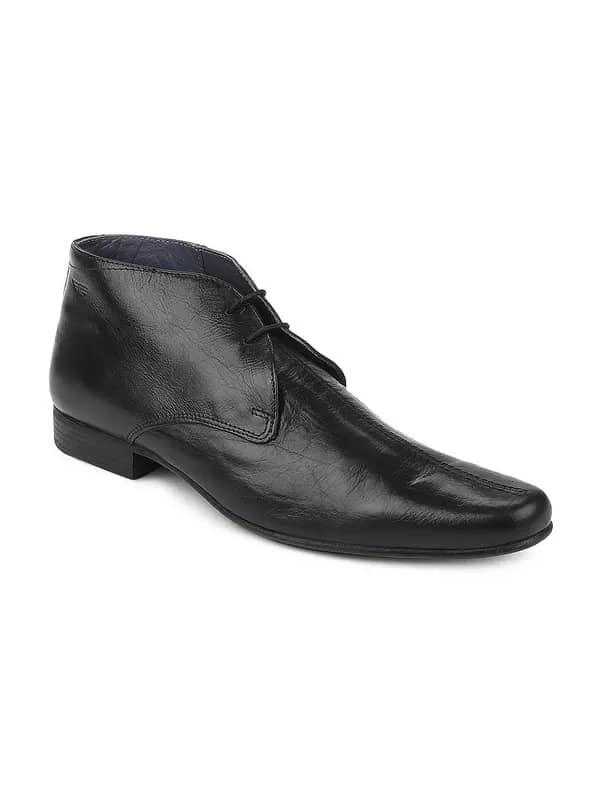 Red Tape Men Black Leather Formal Shoes