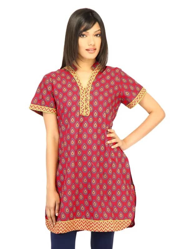 BIBA Women Printed Red Kurta