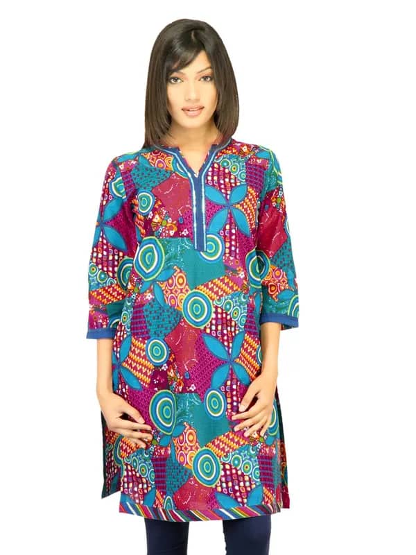BIBA Women Printed Blue Kurta