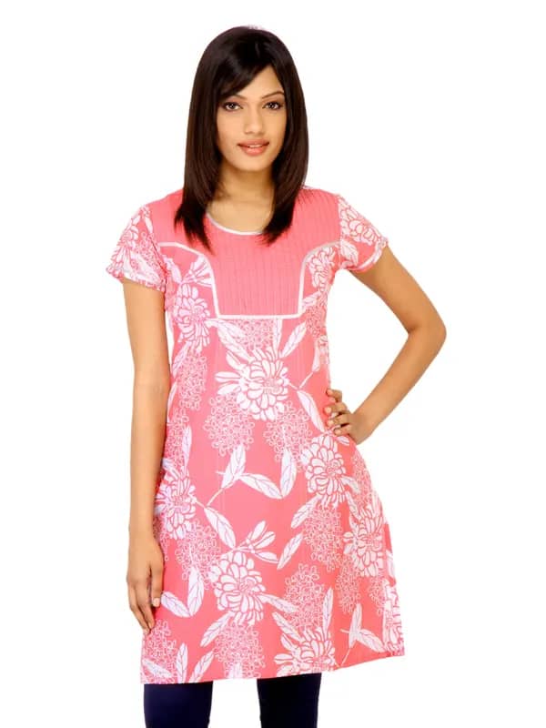 Vishudh Women Printed Pink Kurta