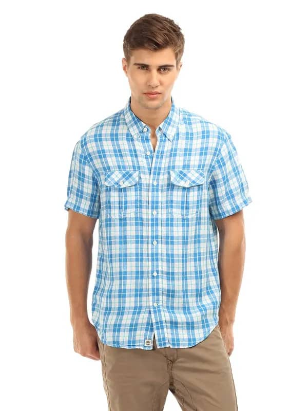 Timberland Men Blue Check Shirt