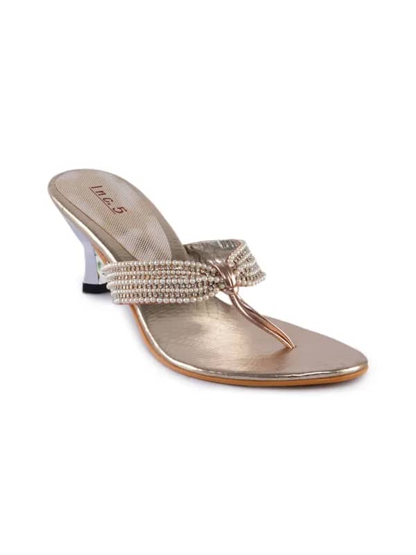 Inc. 5 Women Casual Golden Heels