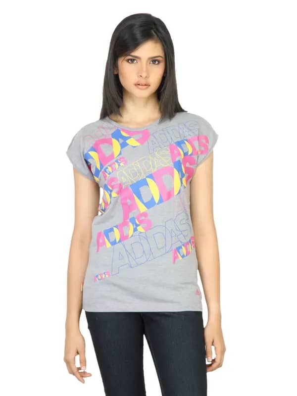 ADIDAS Women Verve Tee Grey T-shirt