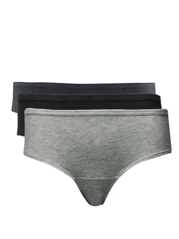 Hanes Women Pack of Three 100% Cotton Plain Bikini Briefs