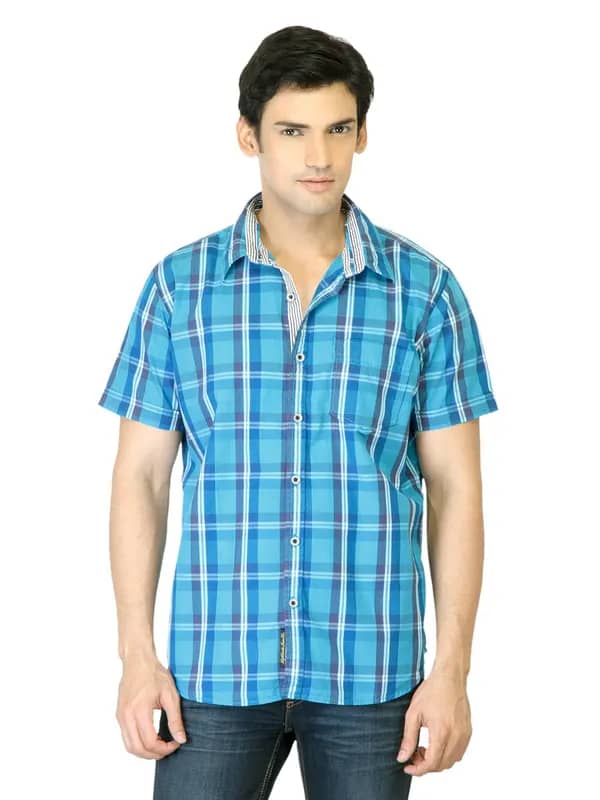 Highlander Men Blue Check Shirt