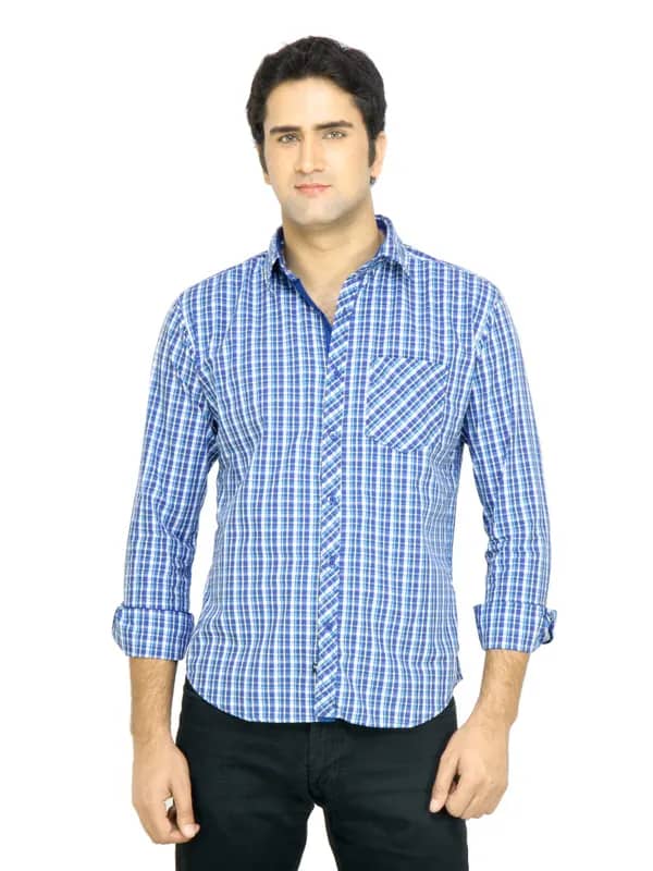 Highlander Men Check Blue Shirt