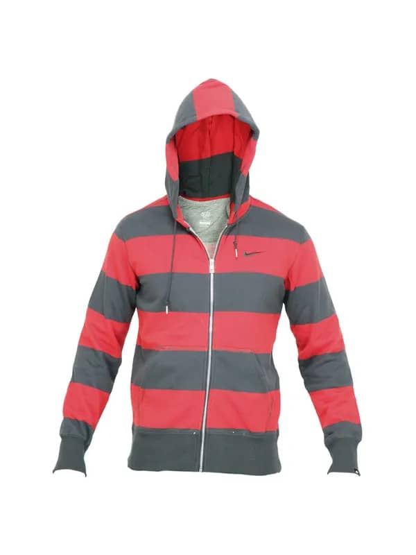 Nike Men Red Striped Sweatshirt