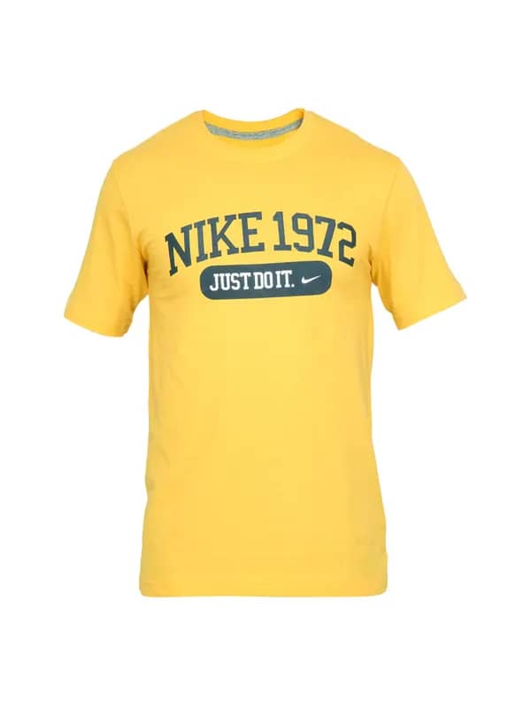 Nike Men Printed Yellow T-shirt
