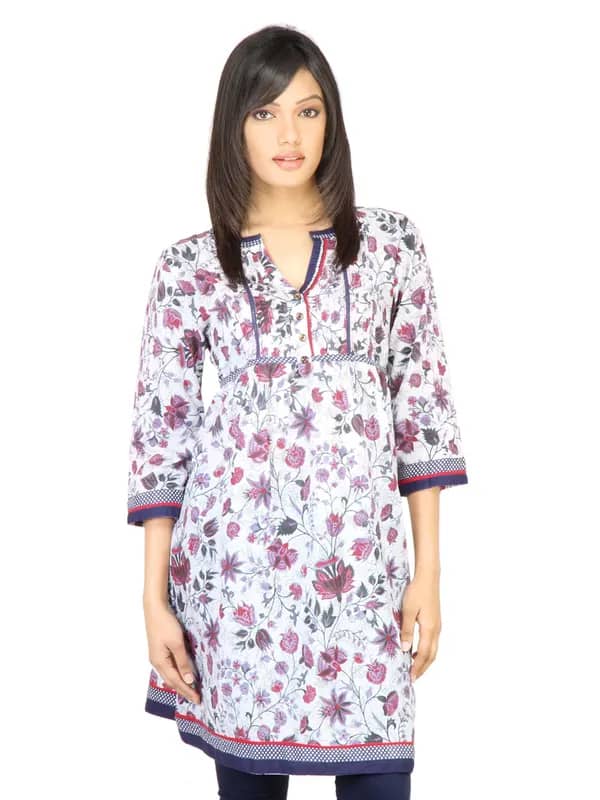 BIBA Women Printed White Kurta