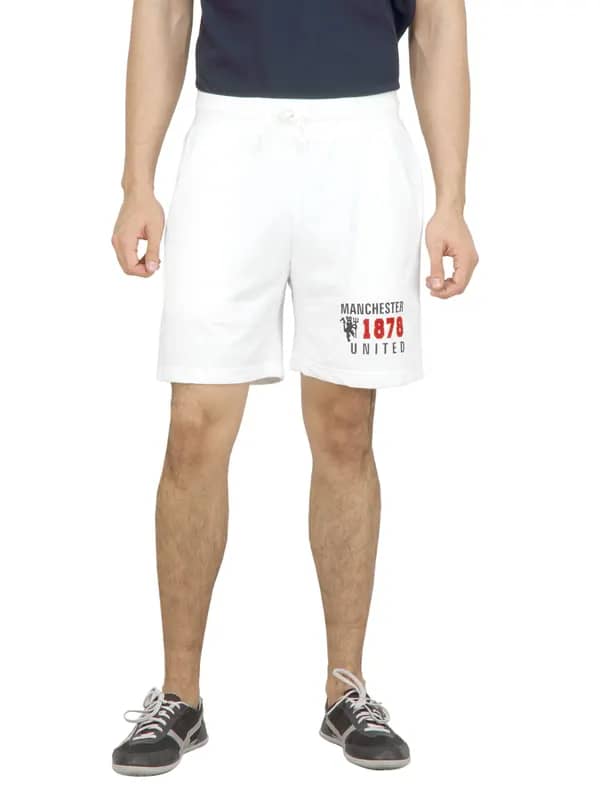 Manchester United Men White Shorts