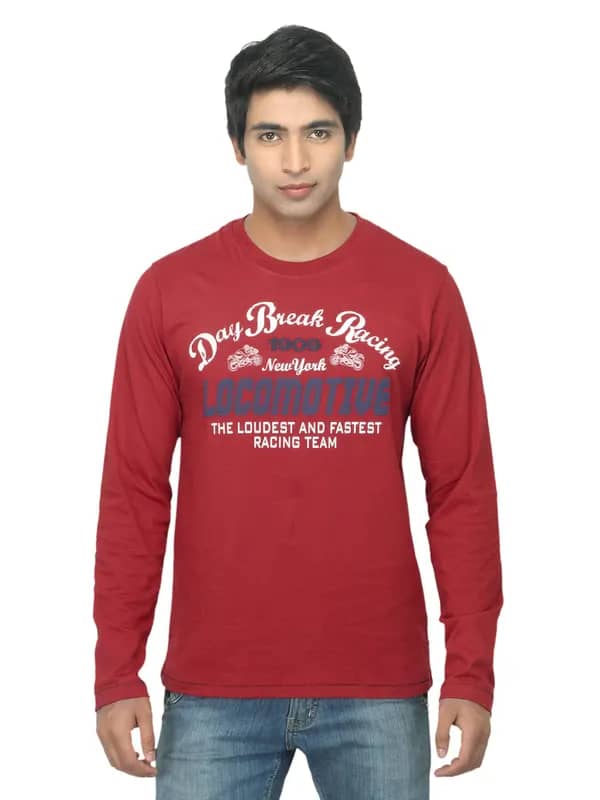 Locomotive Men Printed Red T-shirt