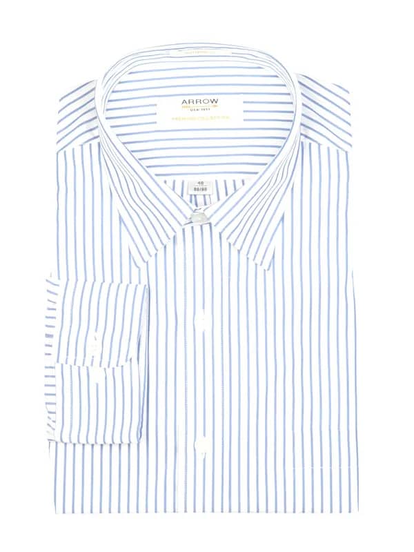 Arrow Men Blue Striped Shirt