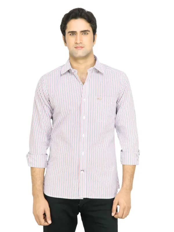 Arrow Sport Men White Striped Shirt