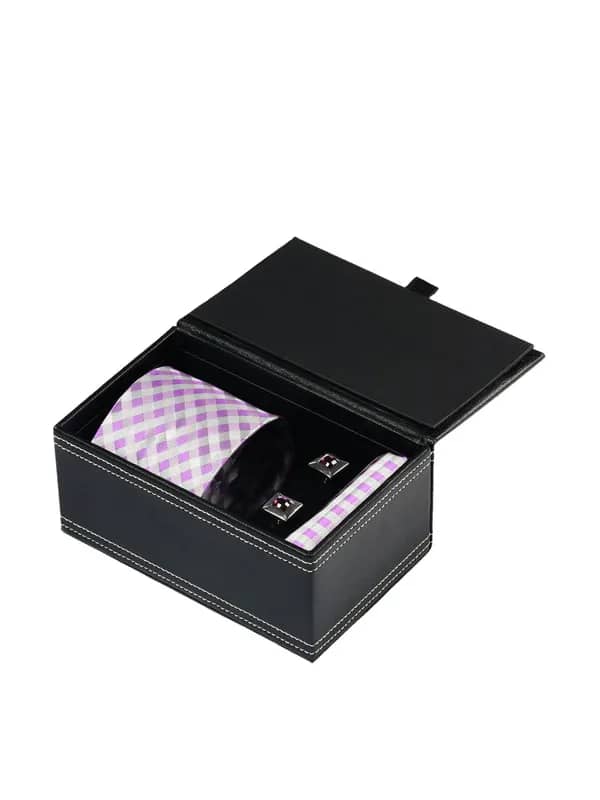 Turtle Men Formal Purple Tie, Cufflink and Pocket Square Combo Set