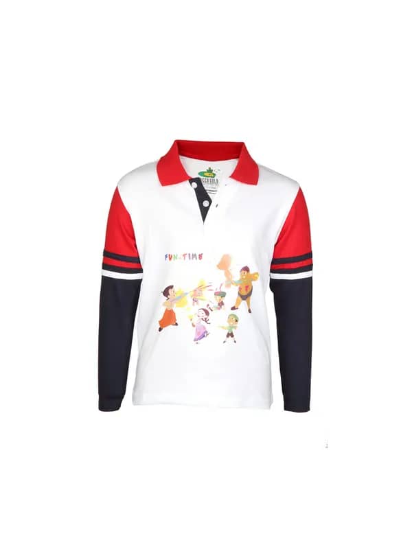 Chhota Bheem Kids Boys Holi Hai White T-shirt