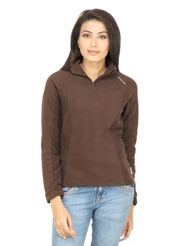 Quechua Women Fleece Brown Sweatshirt