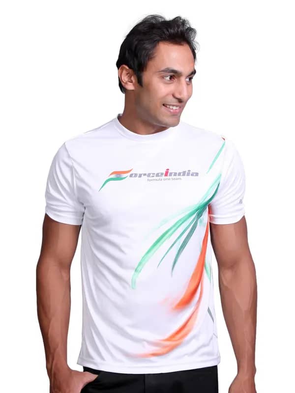 Reebok Men Tri Color White T-shirt