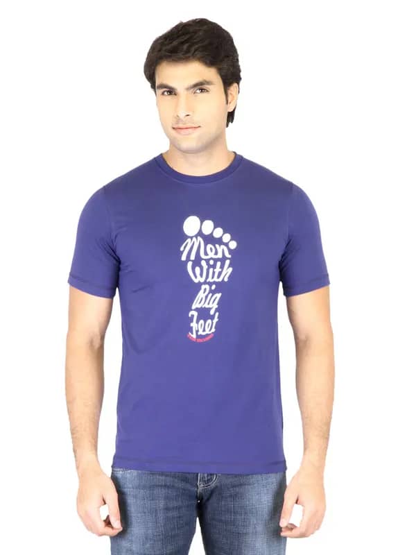 Mark Taylor Men Blue Printed T-shirt