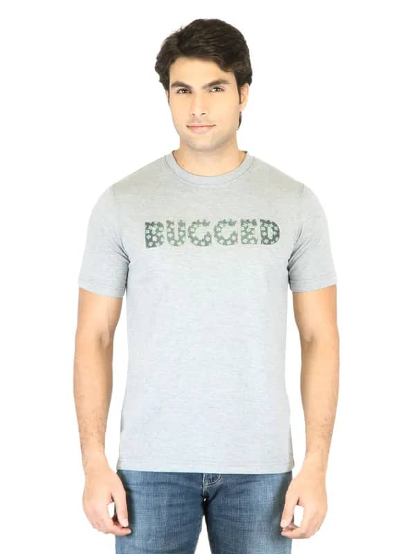 Mark Taylor Men Grey Printed T-shirt