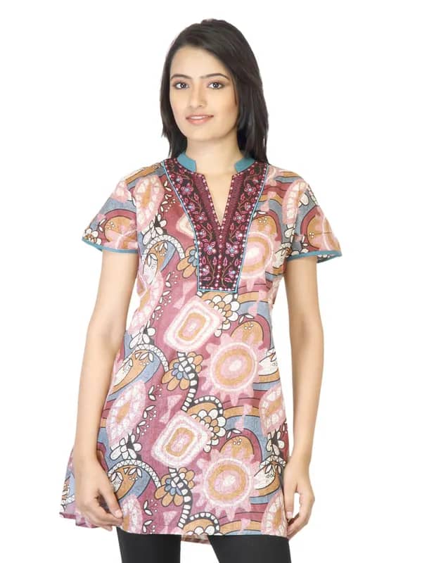 Aneri Women Neeru Brown and Purple Printed Kurta