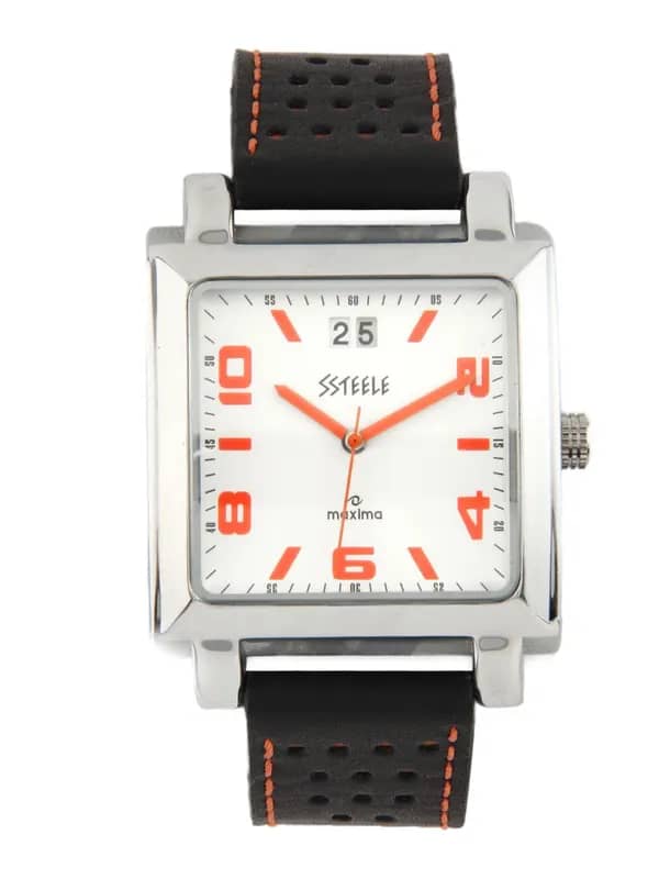 Maxima Men Ssteele White Dial Watch